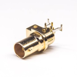 BNC Female Connector PCB Mount Angled DIP Type
