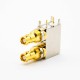BNC Female Connector Right Angle PCB Mount Through Hole Dual-port Bayonet