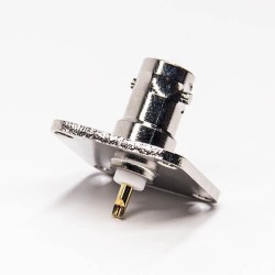 BNC Flange Mount 4 Hole Female Connector Solder Type