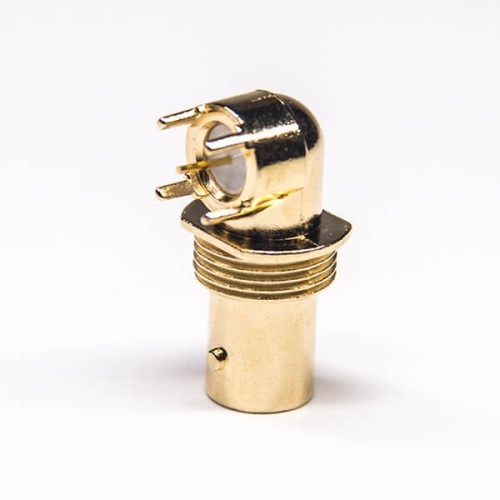 BNC Jack Connector Right Angled Bulkhead for PCB Mount