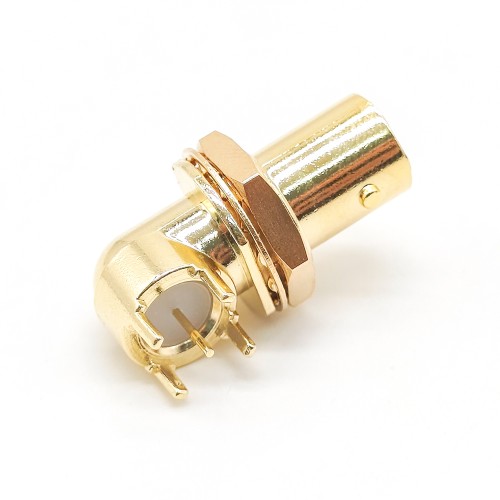 BNC Jack Connector Right Angled Bulkhead for PCB Mount