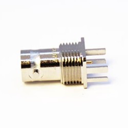 BNC Straight Connector Bulkhead Female Edge Mount for PCB 1.1mm