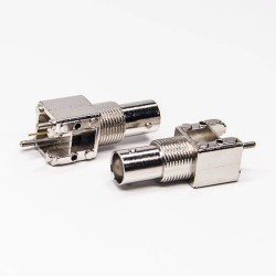 BNC to PCB Connector Female 180 Degree Through Hole Bulkhead for Panel Mount