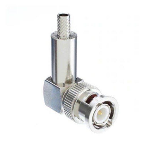 Coax To BNC Connector Right Angle Male Type Crimp Cable Coax To BNC Connector Right Angle Male Type Crimp Cable
