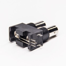 Coaxial to BNC Connector Dual Female Angled for PCB Mount