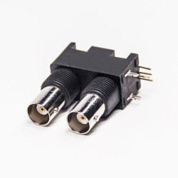Coaxial to BNC Connector Dual Female Angled for PCB Mount