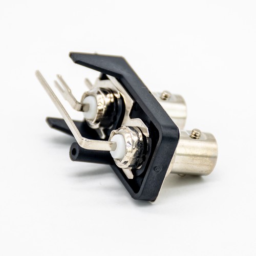 Double Female BNC Connector Angled for PCB Mount Double Female BNC Connector Angled for PCB Mount