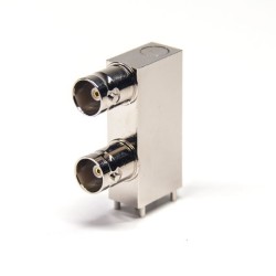 Dual BNC Connector Female Type 90 Degree Through Hole for PCB