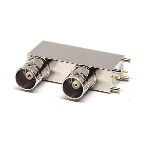 Dual BNC Connector Female Type 90 Degree Through Hole for PCB Dual BNC Connector Female Type 90 Degree Through Hole for PCB