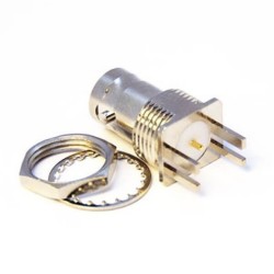Edge Mount BNC Female Connector Solder Vertical type Through Hole