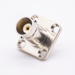 Flange Mount BNC Connector 4 Hole Female Connector Solder Type