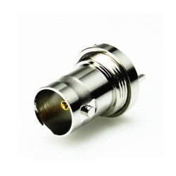 HD BNC Connector Straight Female for PCB Mount Through Hole Nickel Plating