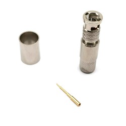 HD Micro BNC Straight Plug Straight Male Connector Crimp for Cable Belden 1505A 75Ω