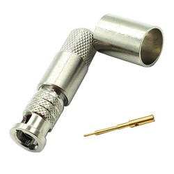HD Micro BNC Straight Plug Straight Male Connector Crimp for Cable Belden 1505A 75Ω