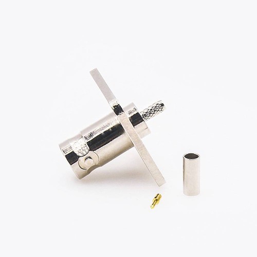 Panel Mount BNC Connector 4 Hole Flange Female Straight for RG174/RG316 Panel Mount BNC Connector 4 Hole Flange Female Straight for RG174/RG316