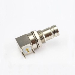 Panel Mount BNC Connector Front Bulkhead Female 90° PCB Through Hole