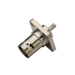 Video Connector BNC 4Holes Square Flange Jack for RG316