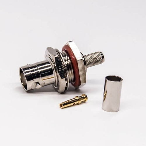 Waterproof BNC Bulkhead Female Coaxial Connector Crimp Type for Cable Waterproof BNC Bulkhead Female Coaxial Connector Crimp Type for Cable