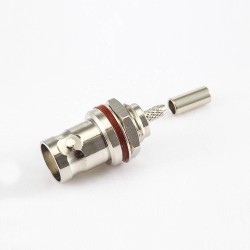 Waterproof BNC Female Straight Connector Panel Mount Rear Bulkhead Crimp for RG174/RG316