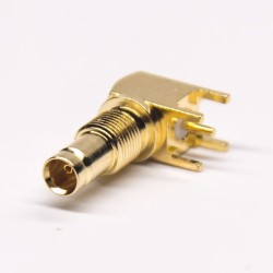 20pcs DIN 1.0 2.3 Connector Right Angle Female DIP Type Bulkhead Panel Mount