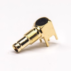 DIN 1.0/2.3 Connector Right Angle Female DIP Type Bulkhead Panel Mount