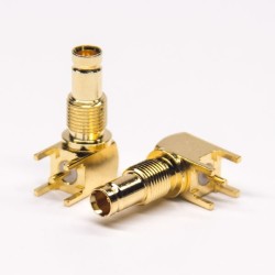 DIN 1.0/2.3 Connector Right Angle Female DIP Type Bulkhead Panel Mount
