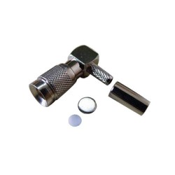 DIN Coax Connector 1.0/2.3 Angled Plug Crimp Type for Cable