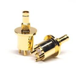 DIN Type Connector Female Straight Glod Plating Bulkhead for PCB Mount