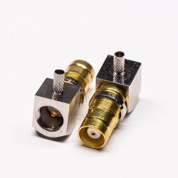 DIN 1.6/5.6 Connector Female Right Angled Crimp Type