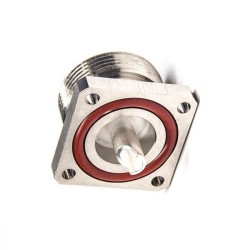 7/16 Female Din Connector Waterproof Flange Jack Solder Type Brass Nickel Plating Socket