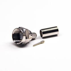 20pcs Crimp Type F Connector Straight Male for Coaxial Cable