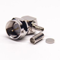 20pcs F Connector Crimp Type Angled for Cable RG179