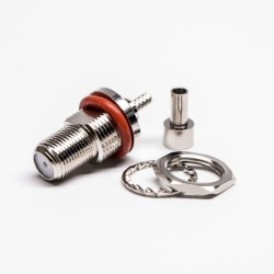 20pcs F Connector Female 75 ohm Straight Crimp for Cable RG174