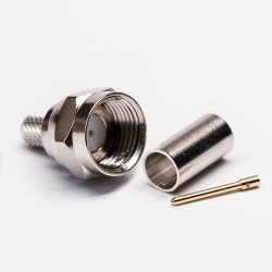 20pcs F Connector for RG58 Cable Straight Male Crimp Type