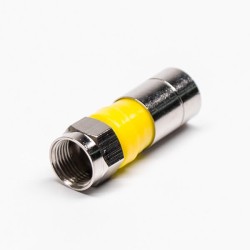 20pcs F Male Connector Yellow Plug Straight Connector Compression Type for RG6
