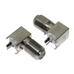 20pcs F Type Angle Connector RF Coax Female for PCB Mount