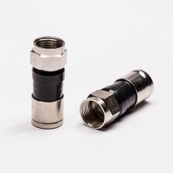 20pcs F Type Connector for RG6 Cable Coaxial Straight Plug Compression Type