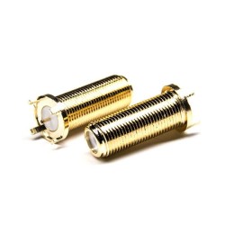 20pcs F Type Connector Gold Plating Female 180 Degree Through Hole for PCB Mount
