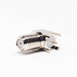20pcs F Type Female Socket Right Angled Connector Through Hole