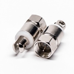 20pcs F Type Plug Male RF Connector Straight Locking Wire Nickel Plated