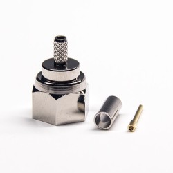 20pcs Male F Type Connector 180 Degree Crimp Type Nickel Plating