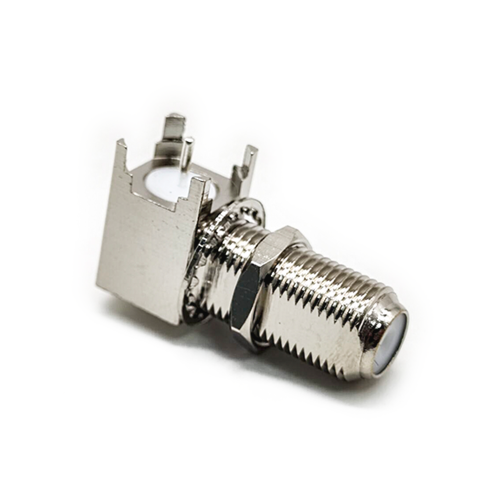 90 Degree F Type Connector Female Bulkhead for PCB Mount 90 Degree F Type Connector Female Bulkhead for PCB Mount