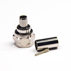 Crimp Type F Connector Straight Male for Coaxial Cable