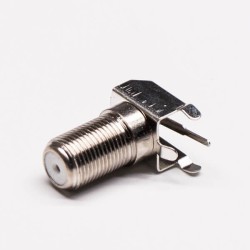F Connector 90 Degree Bulkhead Female Solder Type for PCB Mount