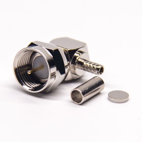 F Connector Crimp Type Angled for Cable RG179 F Connector Crimp Type Angled for Cable RG179