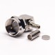 F Connector Crimp Type Angled for Cable RG179 F Connector Crimp Type Angled for Cable RG179