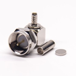 F Connector Crimp Type Angled for Cable RG179