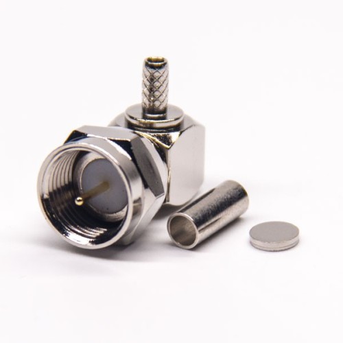 F Connector Crimp Type Angled for Cable RG179 F Connector Crimp Type Angled for Cable RG179