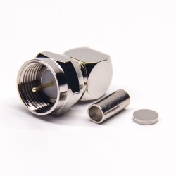 F Connector Crimp Type Angled for Cable RG179