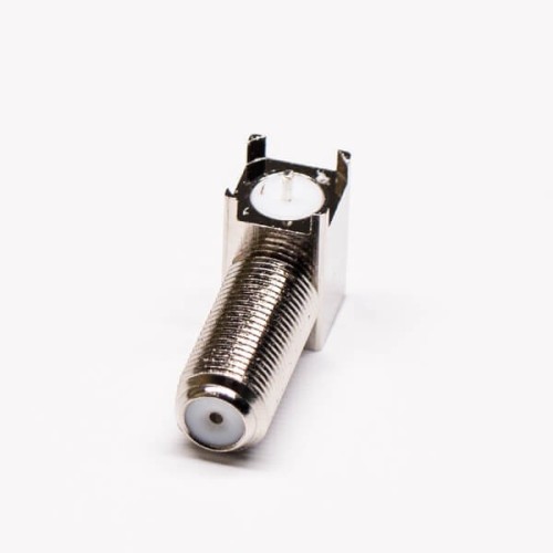 F Connector Elbow Female Through Hole for PCB Mount
